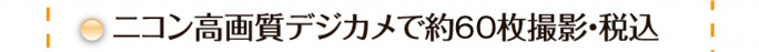 高画質デジカメで約60枚撮影・税込